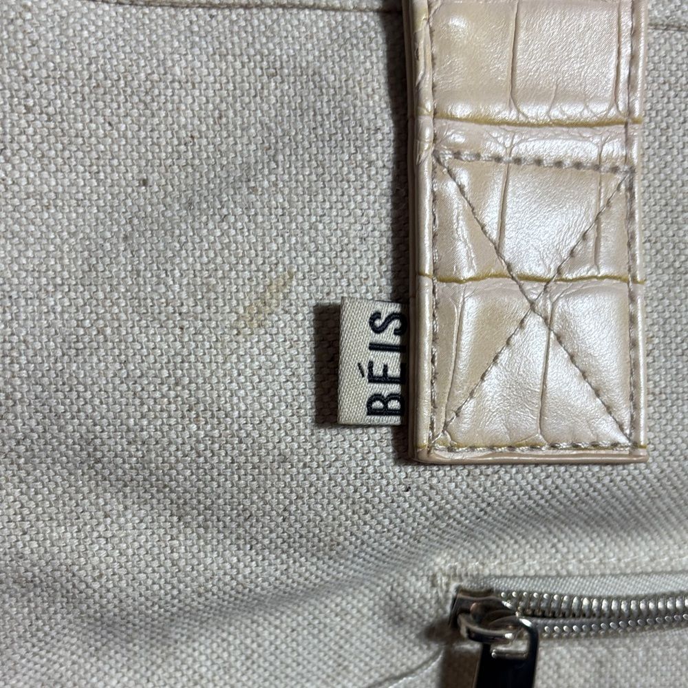 Beis weekender bag‎ beige snakeskin mixed media travel suitcase attach carry on - Picture 3 of 5